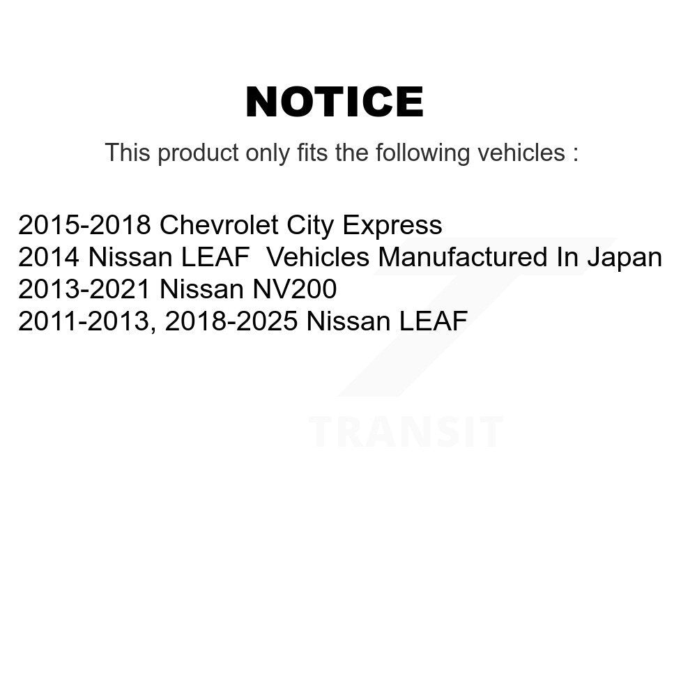 Front Coated Drill Slot Disc Brake Rotor Pair For Nissan LEAF NV200 Chevrolet City Express KD-100749