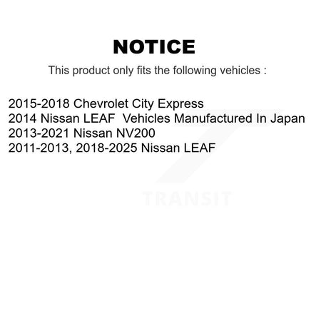 Front Coated Drill Slot Disc Brake Rotor Pair For Nissan LEAF NV200 Chevrolet City Express KD-100749