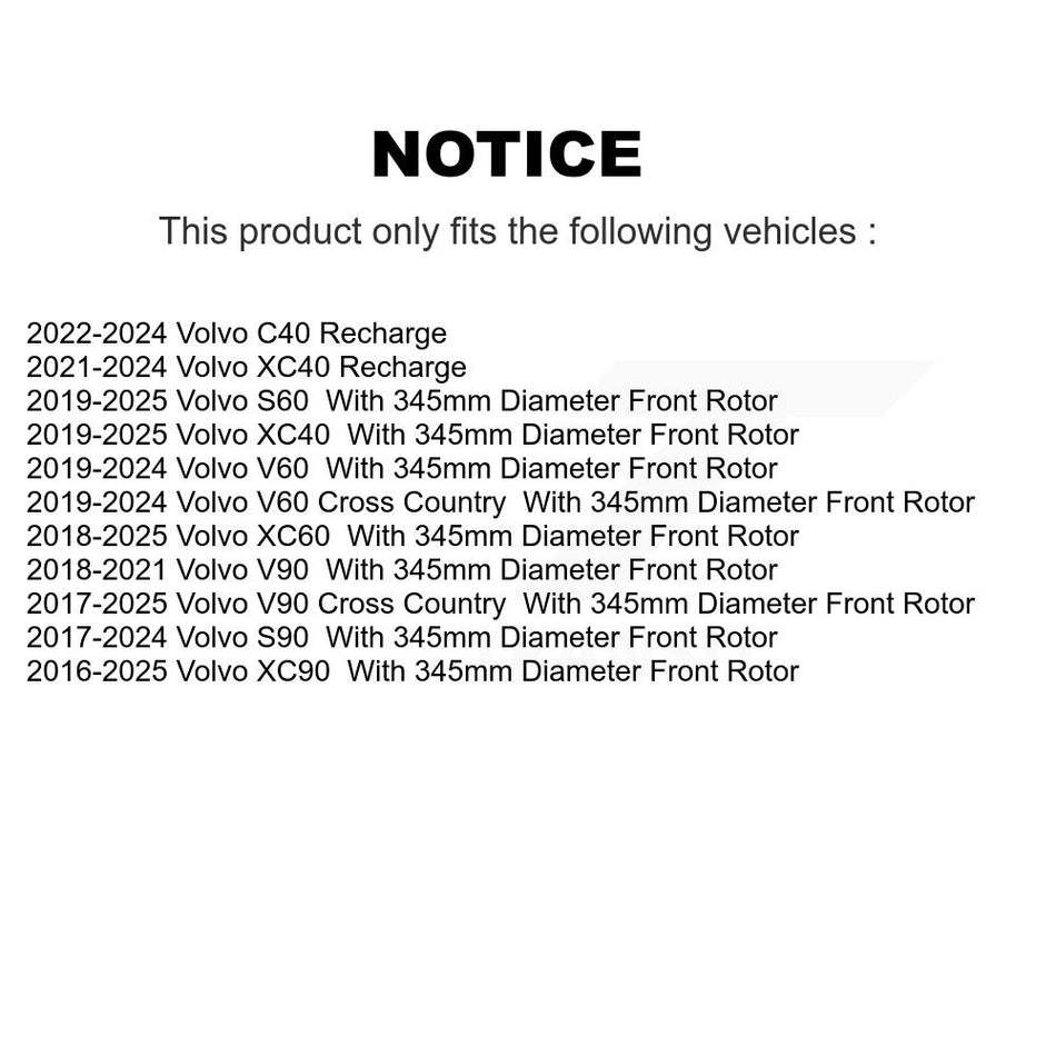 Front Drill Slot Brake Rotors Pair For Volvo XC60 XC90 XC40 Recharge S60 V60 Cross Country KD-100756