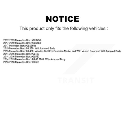 Rear Drilled Slot Brake Rotor Pair For Mercedes-Benz GL350 GLS450 ML400 GLS550 GL550 GL450 KD-100871