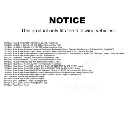 Rear Drill Slot Brake Rotors Pair For Land Rover Range Sport Defender 110 Discovery 90 130 KD-100872