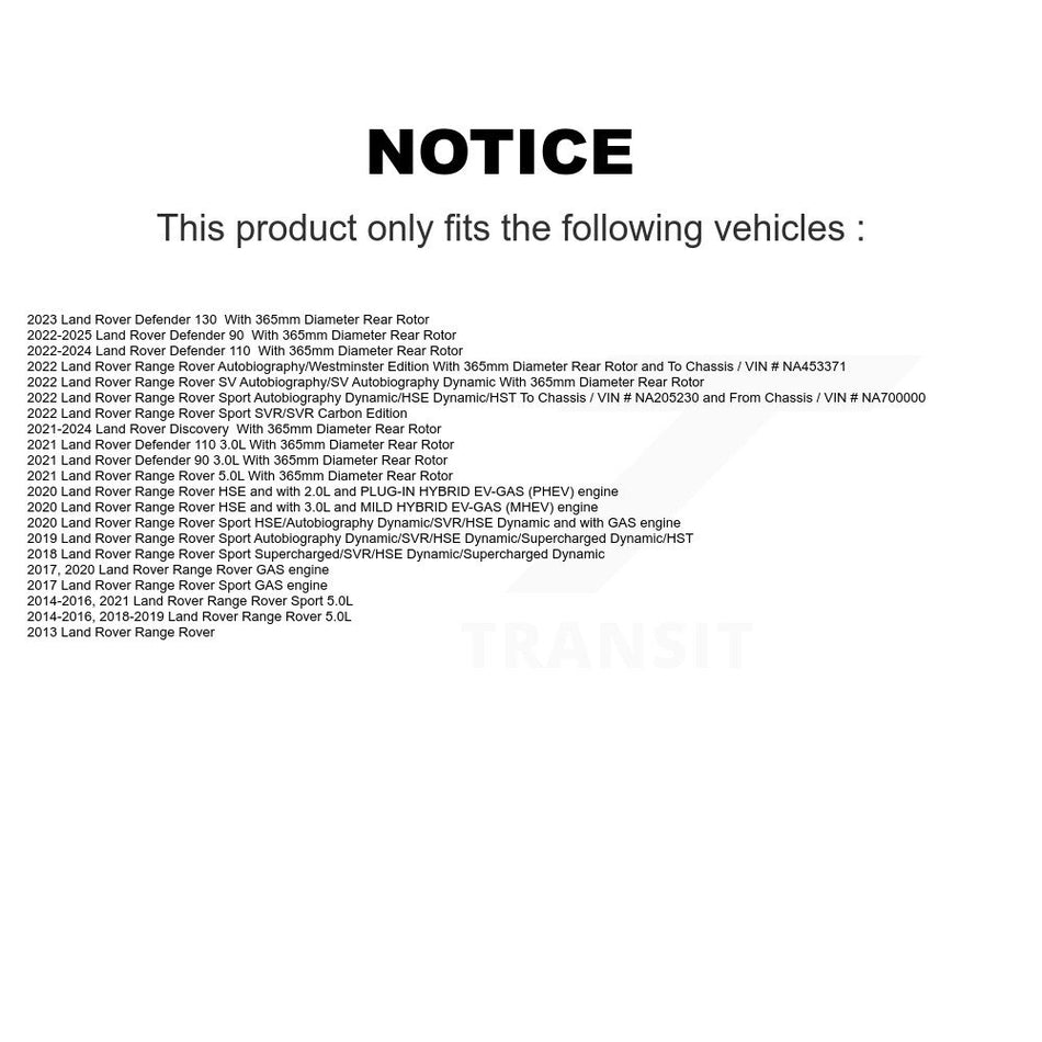 Rear Drill Slot Brake Rotors Pair For Land Rover Range Sport Defender 110 Discovery 90 130 KD-100872