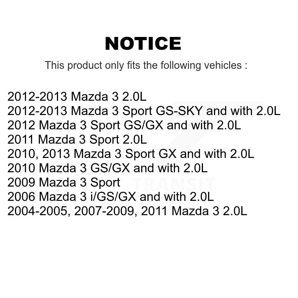 Rear Coated Drilled Slotted Disc Brake Rotors Pair For Mazda 3 Sport KD-100887