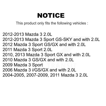 Rear Coated Drilled Slotted Disc Brake Rotors Pair For Mazda 3 Sport KD-100887