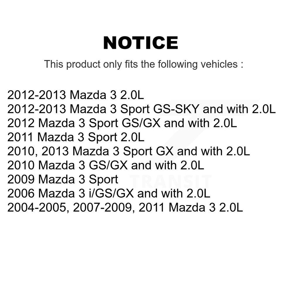 Rear Coated Drilled Slotted Disc Brake Rotors Pair For Mazda 3 Sport KD-100887