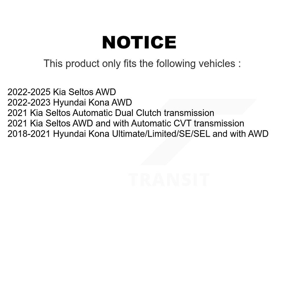 Rear Coated Drilled Slotted Disc Brake Rotors Pair For Hyundai Kona Kia Seltos KD-100889