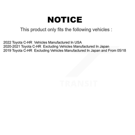 Rear Coated Drilled Slotted Disc Brake Rotors Pair For Toyota C-HR KD-100894