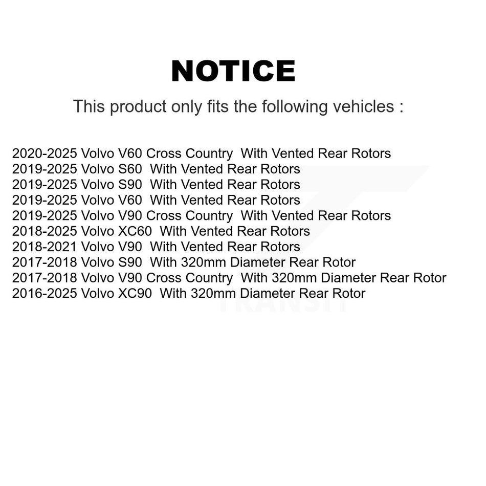 Rear Drilled Slot Disc Brake Rotors Pair For Volvo XC60 XC90 S60 V60 Cross Country V90 S90 KD-100896