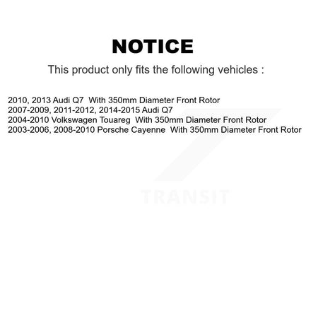 Front Drill Slot Brake Rotor Semi-Metallic Pad Kit For Audi Q7 Porsche Cayenne Volkswagen KDA-100002