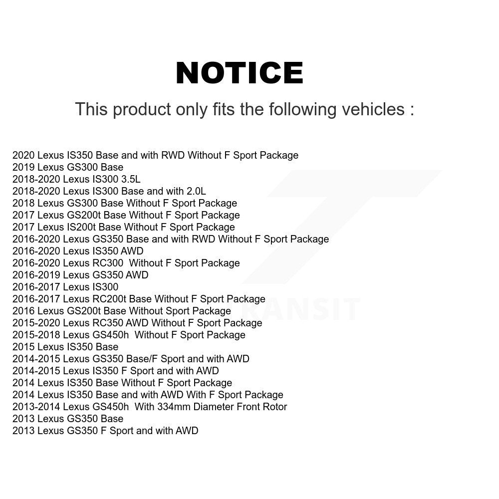 Front Semi-Metallic Rear Ceramic Pad & Drilled Slot Brake Rotor Kit (6Pc) For Lexus IS300 KDA-100005