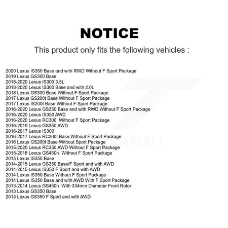 Front Semi-Metallic Rear Ceramic Pad & Drilled Slot Brake Rotor Kit (6Pc) For Lexus IS300 KDA-100006