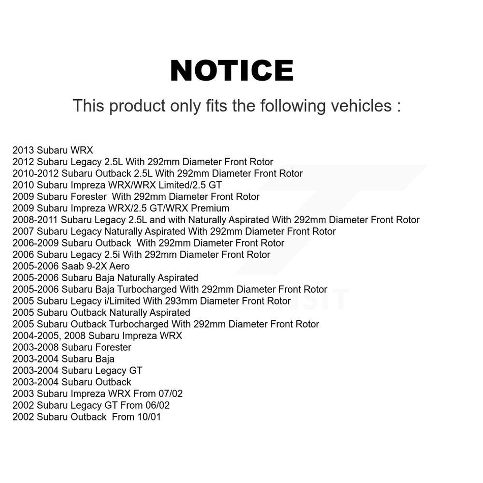 Front Drilled Slot Brake Rotor Ceramic Pad Kit For Subaru Outback Impreza Forester Legacy KDA-100140