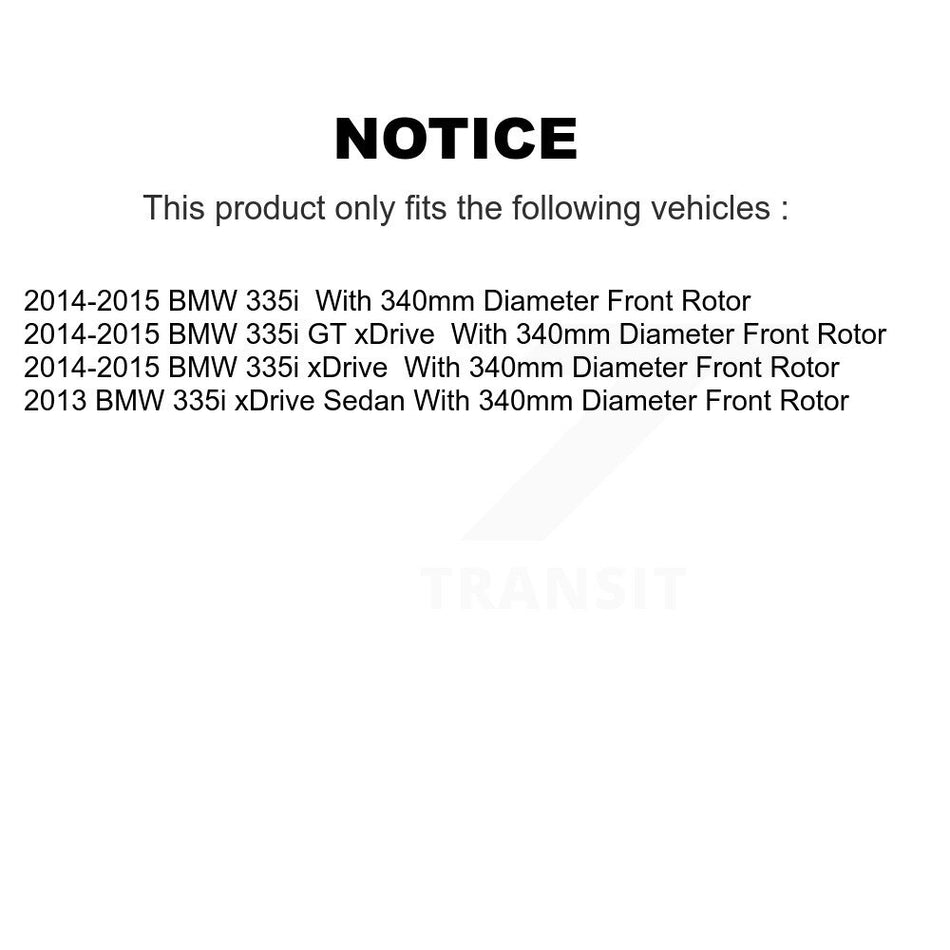 Front Coated Drilled Slot Disc Brake Rotor & Semi-Metallic Pad Kit For BMW 335i xDrive GT KDA-100149
