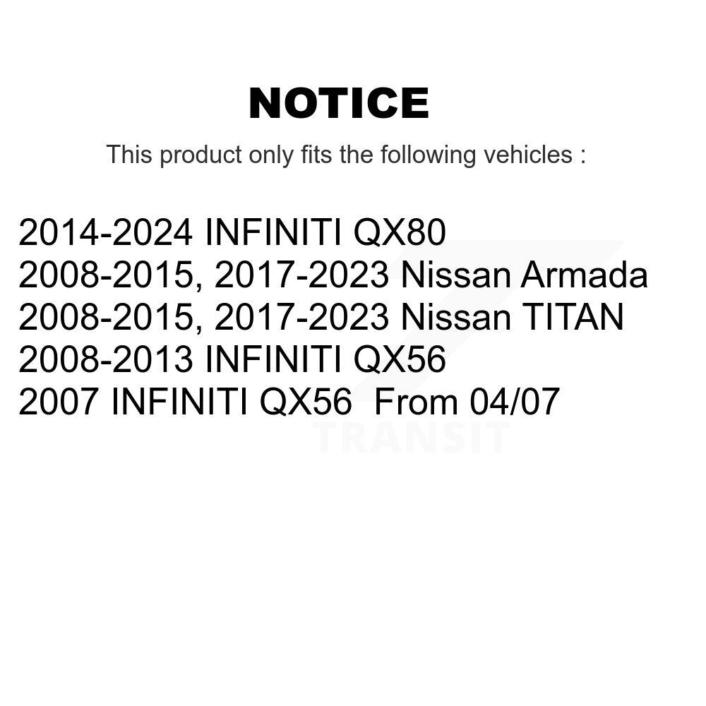 Front Drilled Slot Brake Rotor Ceramic Pad Kit For Nissan TITAN INFINITI Armada QX80 QX56 KDA-100201