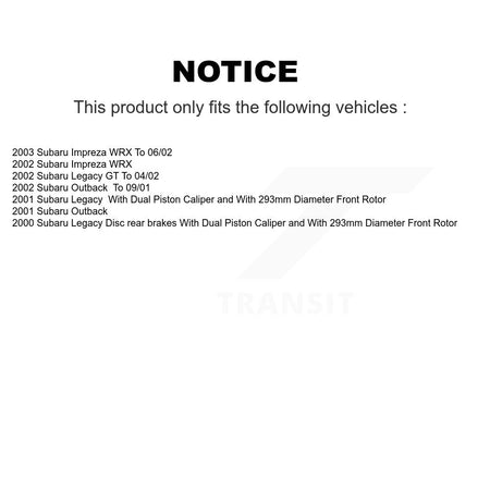 Front Coat Drill Slot Disc Brake Rotors Ceramic Pad Kit For Subaru Impreza Outback Legacy KDA-100325