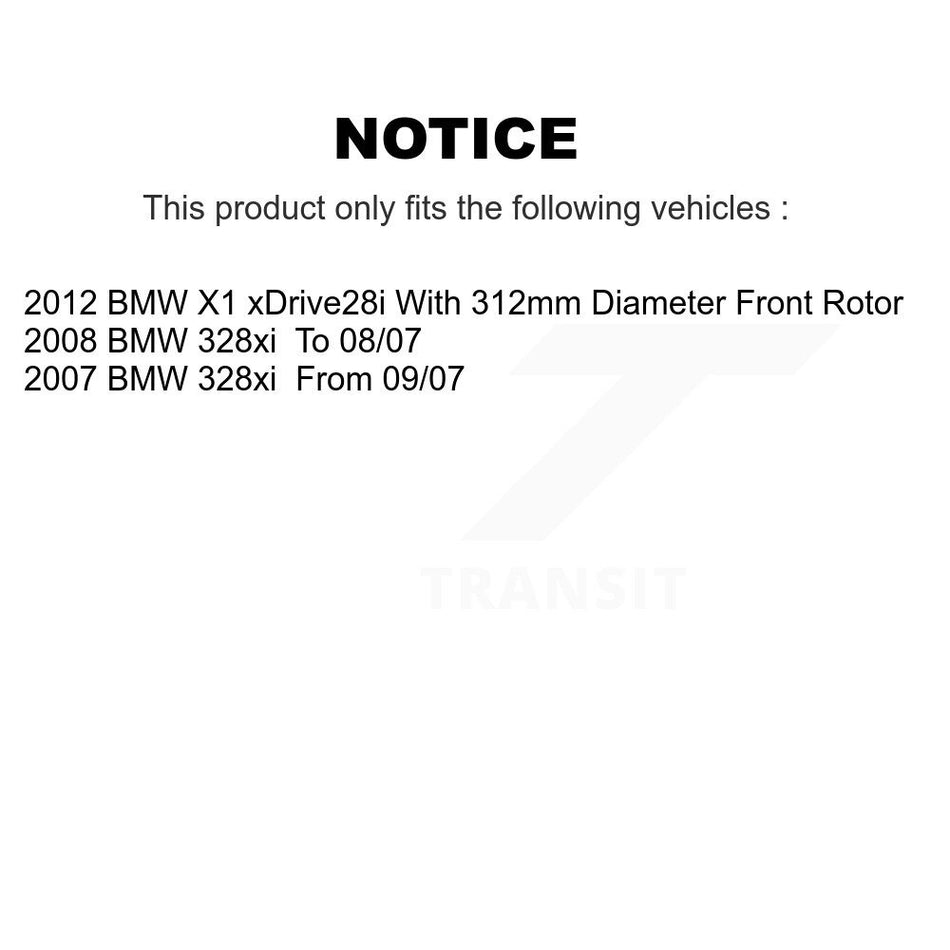 Front Coated Drilled Slotted Disc Brake Rotors And Semi-Metallic Pad Kit For BMW X1 328xi KDA-100326