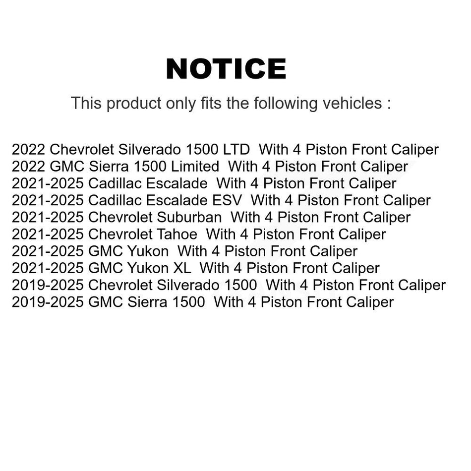 Front Drill Slot Brake Rotor Semi-Metallic Pad Kit For GMC Chevrolet Silverado 1500 Yukon KDA-100507