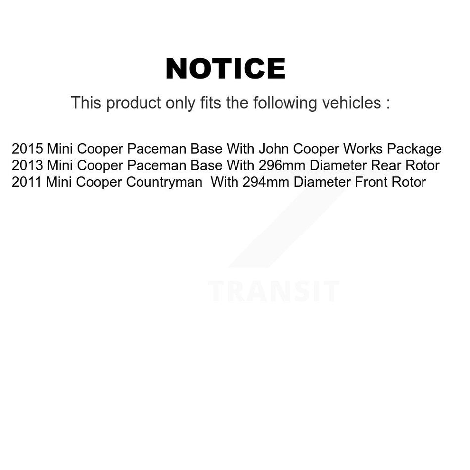 Front Rear Semi-Metallic Pad Drilled Slot Disc Brake Rotor Kit For Mini Cooper Countryman KDA-100722