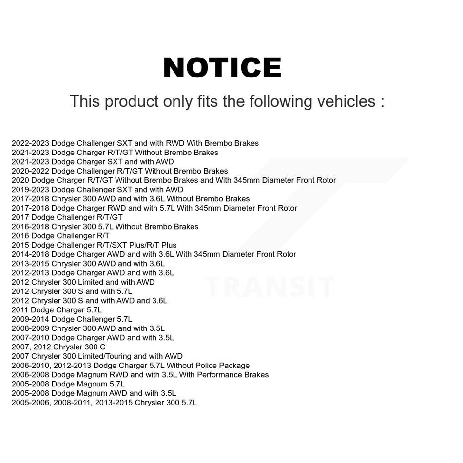 Front Rear Ceramic Pad Drilled Slot Brake Rotor Kit For Dodge Charger Chrysler 300 Magnum KDA-101056