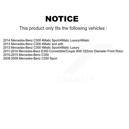 Front Rear Semi-Metallic Pad Drill Slot Brake Rotors Kit For Mercedes-Benz C300 C350 E350 KDA-101209