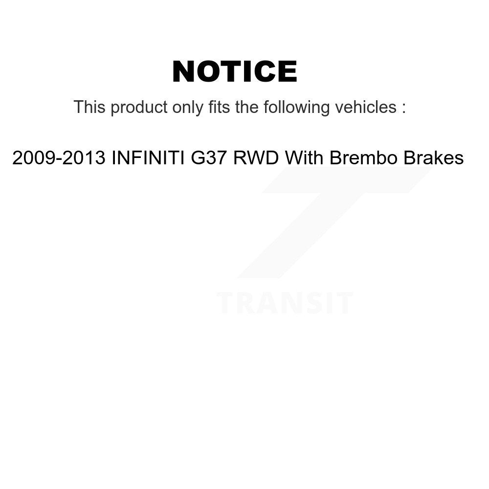 Front Rear Ceramic Pad Drill Slot Brake Rotor Kit For INFINITI G37 RWD With Brembo Brakes KDA-101398