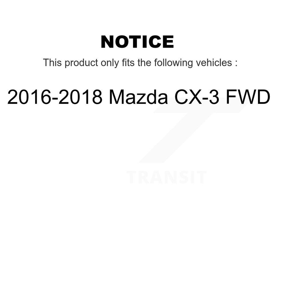 Front Rear Ceramic Pad Coat Drill Slot Disc Brake Rotors Kit For 2016-2018 Mazda CX-3 FWD KDA-101470