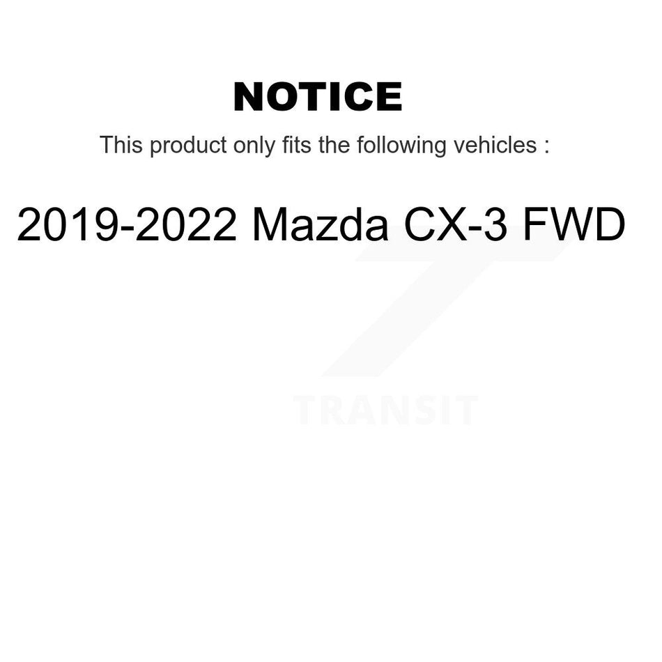 Front Rear Ceramic Pad Coat Drill Slot Disc Brake Rotors Kit For 2019-2022 Mazda CX-3 FWD KDA-101473