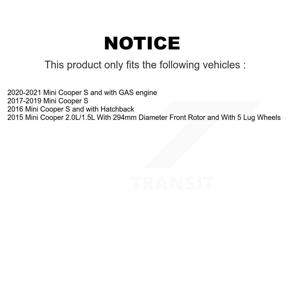 Front Rear Ceramic Pads And Coated Drilled Slotted Disc Brake Rotors Kit For Mini Cooper KDA-101620