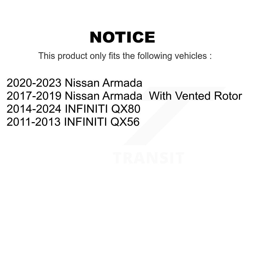 Front Rear Ceramic Pad Drilled Slot Brake Rotors Kit For INFINITI QX80 Nissan Armada QX56 KDA-101628