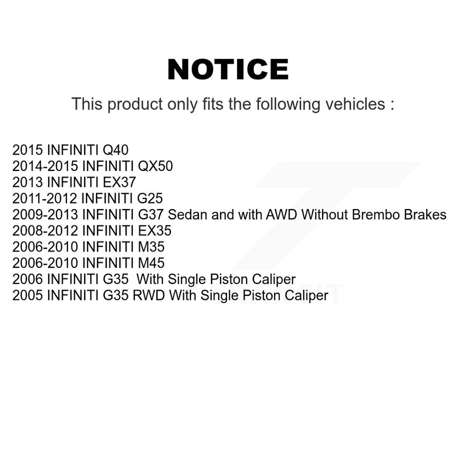 Front Semi-Metallic Rear Ceramic Pad Drill Slot Brake Rotor Kit For INFINITI G37 EX35 G35 KDA-101728