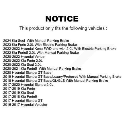 Rear Drill Slot Brake Rotor Ceramic Pad Kit For Hyundai Elantra Kia Forte Soul Venue Kona KDA-101891