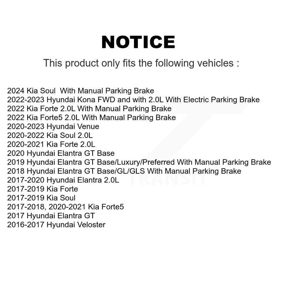 Rear Drill Slot Brake Rotor Ceramic Pad Kit For Hyundai Elantra Kia Forte Soul Venue Kona KDA-101891