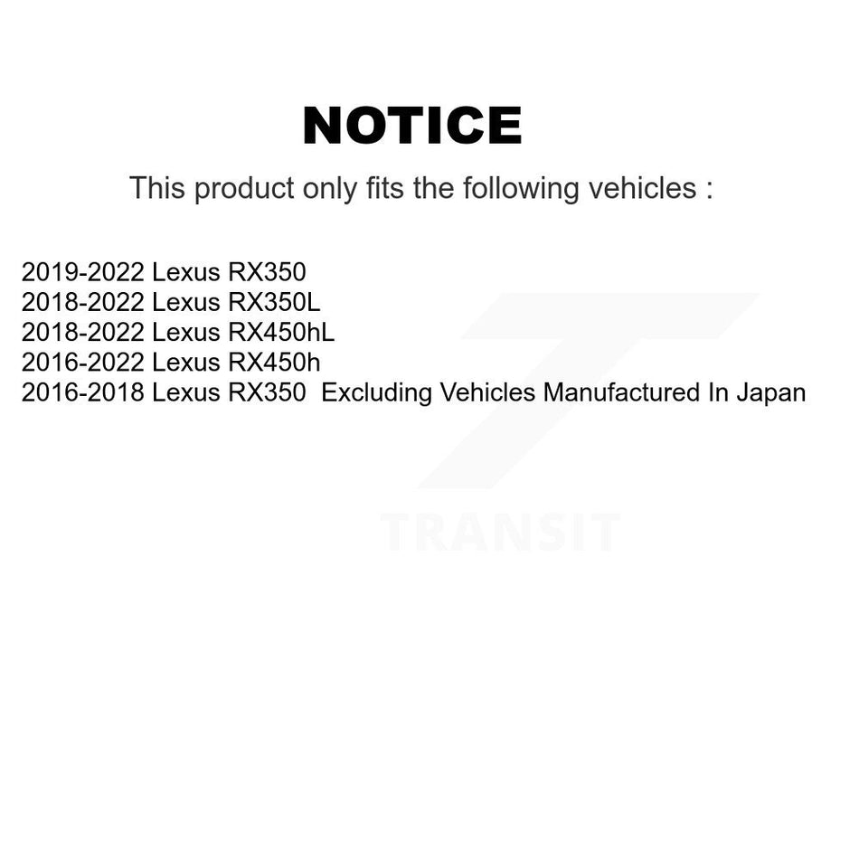 Rear Drilled Slot Disc Brake Rotors Ceramic Pad Kit For Lexus RX350 RX450h RX350L RX450hL KDA-101908
