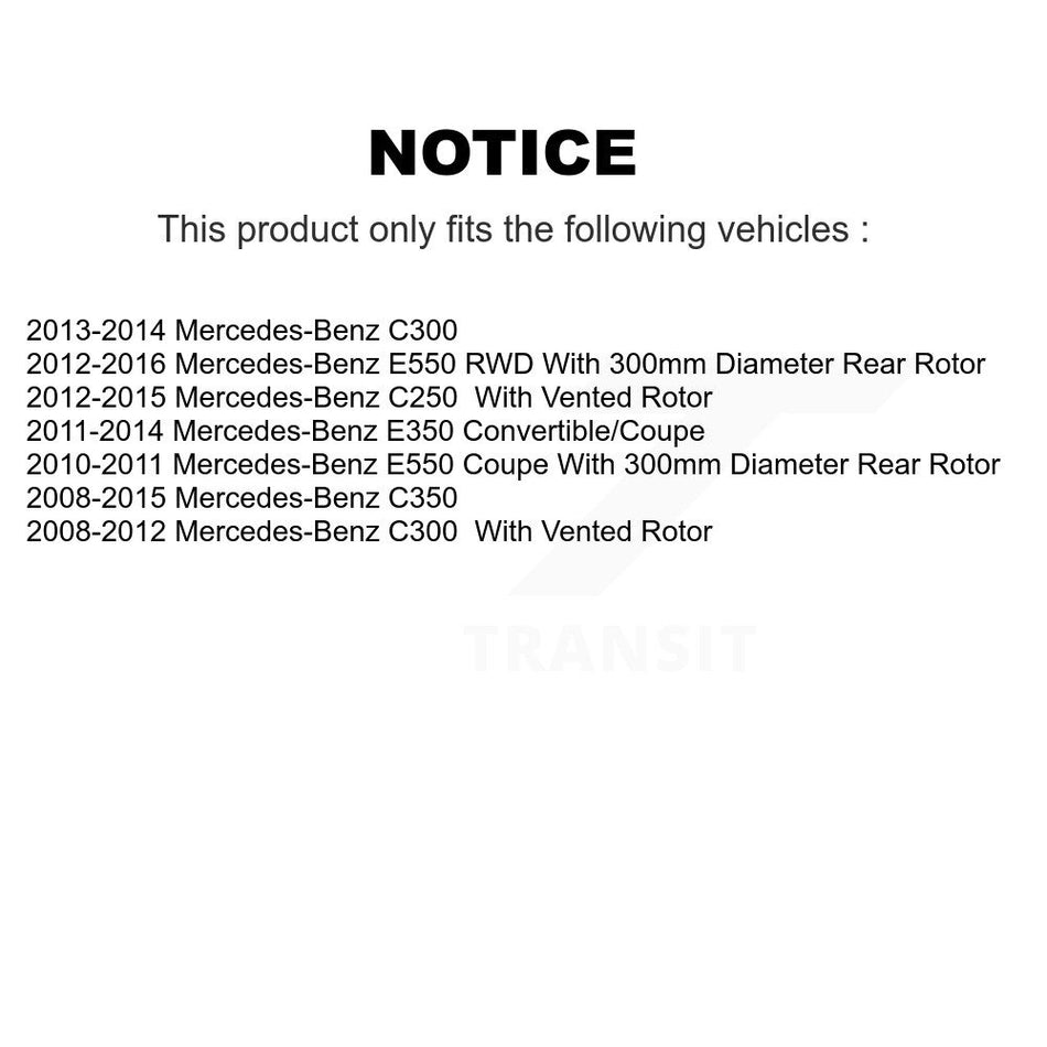 Rear Drilled Slot Brake Rotor Semi-Metallic Pad Kit For Mercedes-Benz C300 C350 E350 C250 KDA-101949