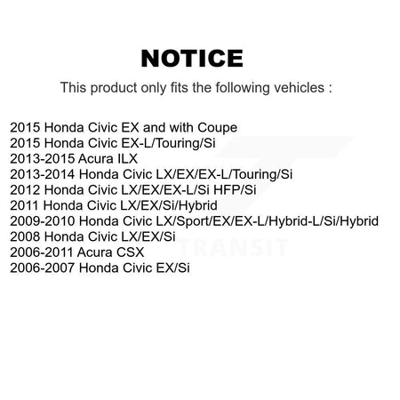 Rear Coated Drilled Slot Disc Brake Rotor & Ceramic Pad Kit For Honda Civic Acura CSX ILX KDA-101978