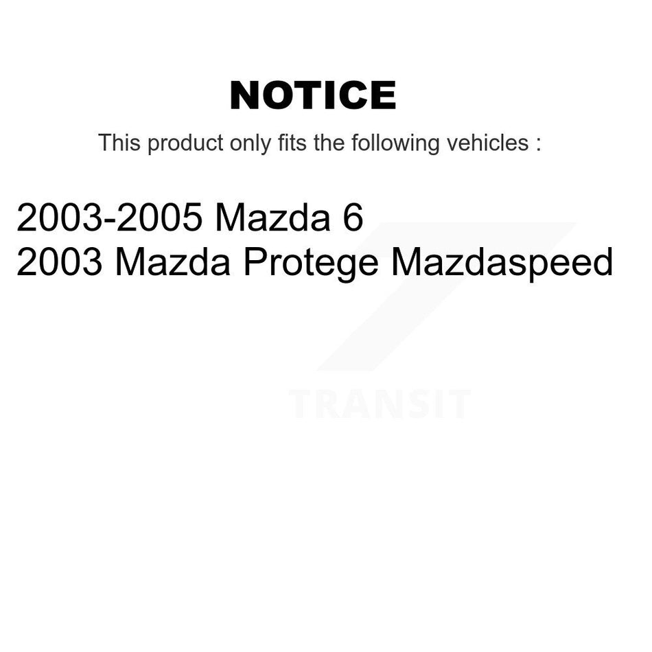 Rear Coated Drilled Slotted Disc Brake Rotors & Semi-Metallic Pad Kit For Mazda 6 Protege KDA-102024