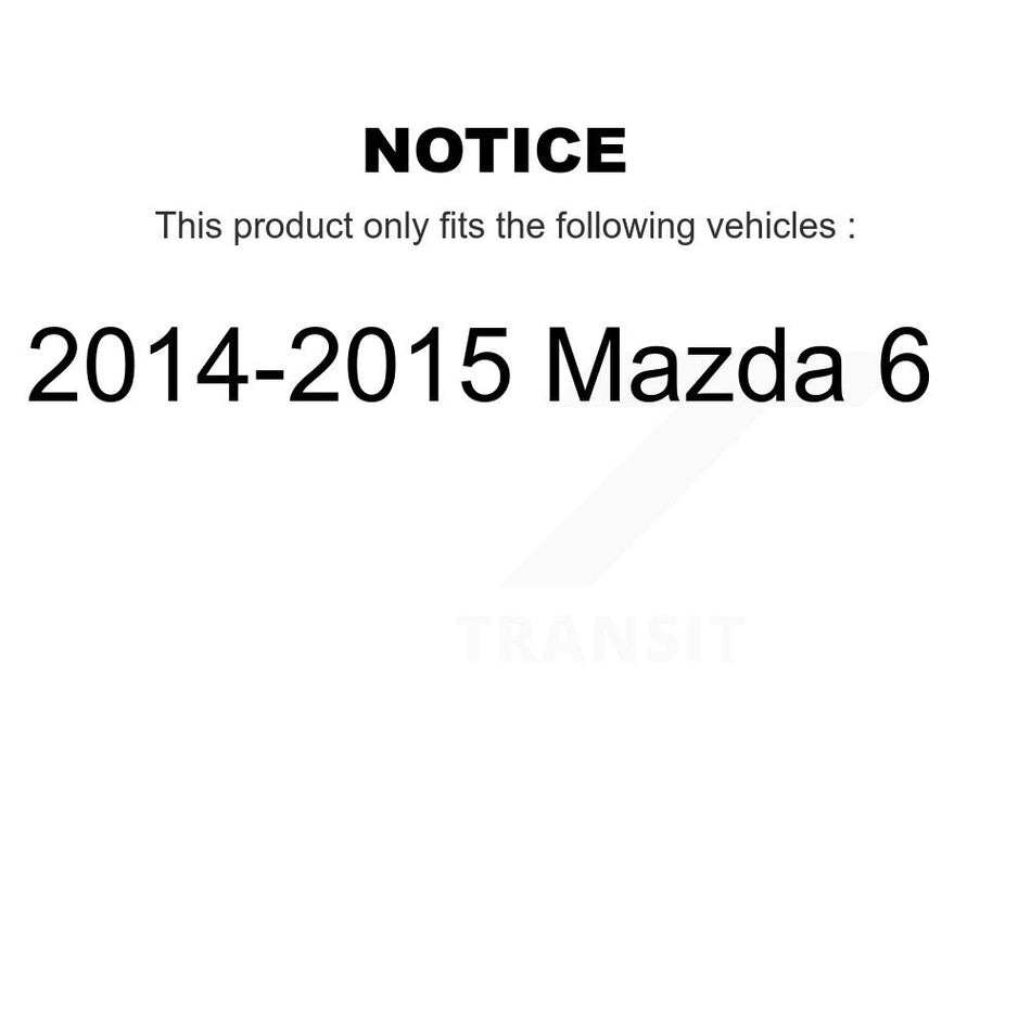 Rear Coated Drilled Slotted Disc Brake Rotors And Ceramic Pads Kit For 2014-2015 Mazda 6 KDA-102193