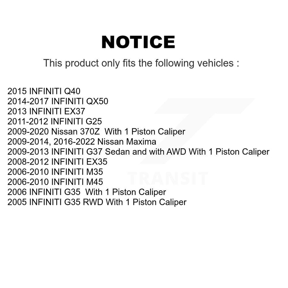 Rear Drill Slot Brake Rotor Ceramic Pad Kit For INFINITI Nissan Maxima G37 QX50 EX35 370Z KDA-102197