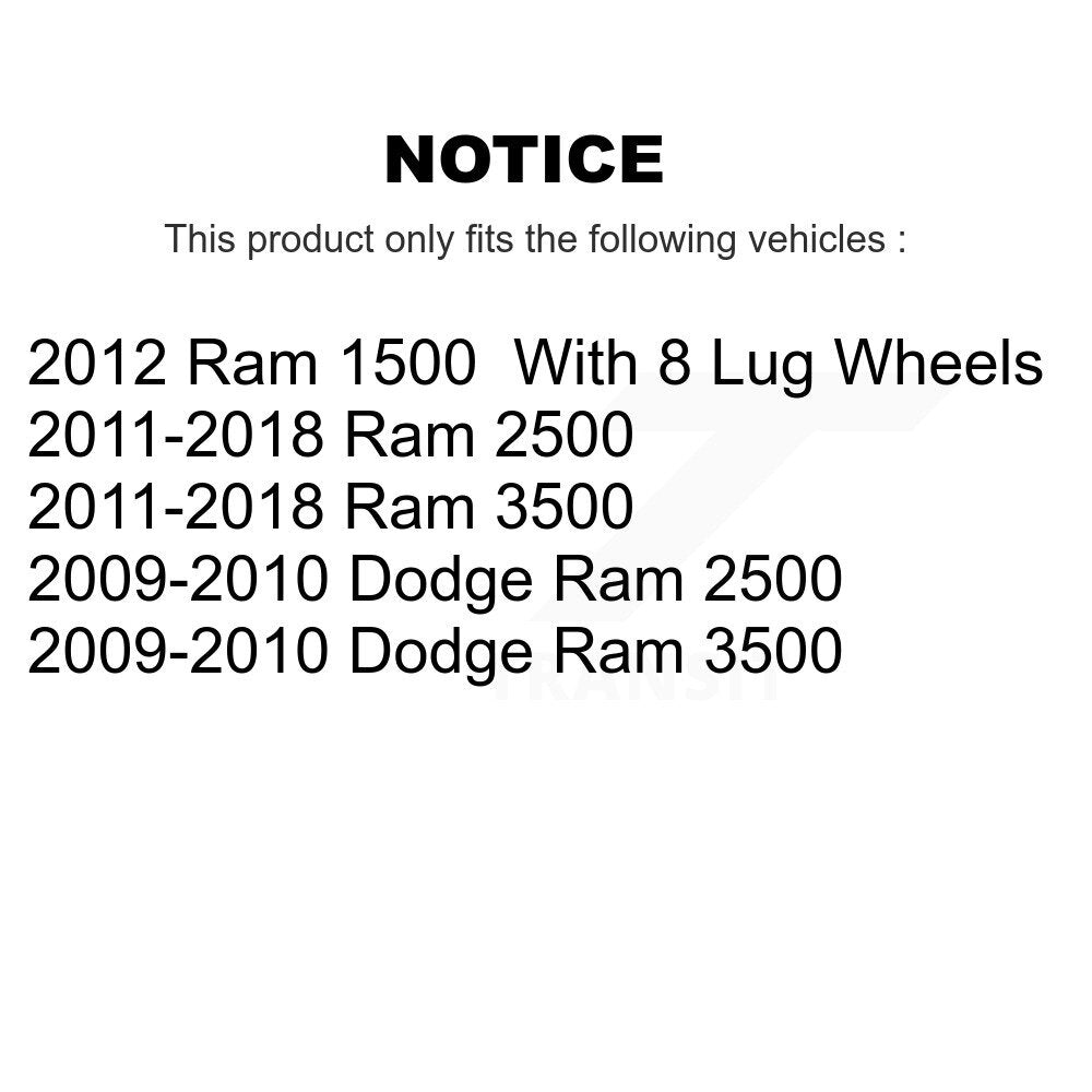 Rear Coat Drill Slot Disc Brake Rotors Semi-Metallic Pad Kit For Ram 3500 2500 1500 Dodge KDA-102236