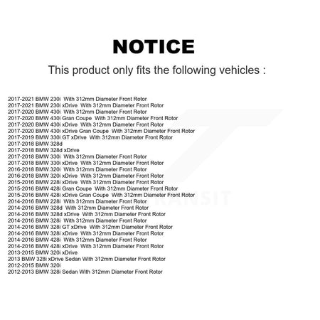 Front Drill Slot Brake Rotors Semi-Metallic Pad Kit For BMW 328i xDrive 330i 320i 428i GT KDA-102777