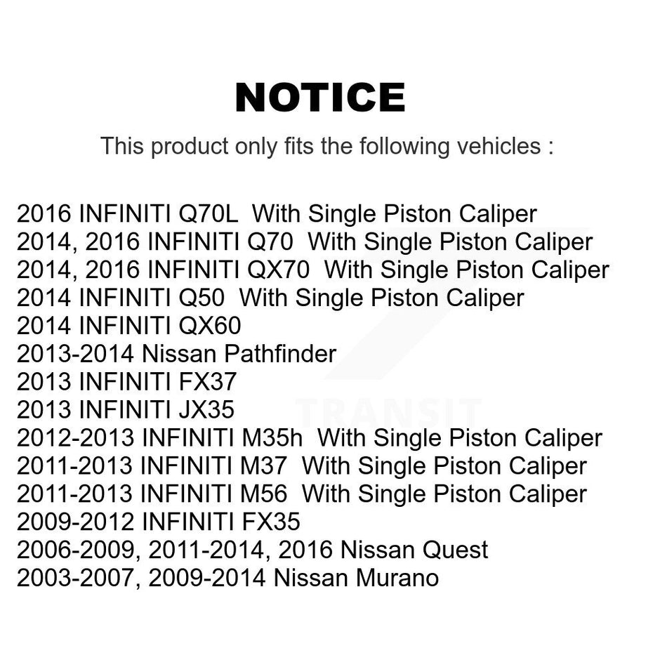 Rear Disc Drilled & Slotted Rotors Ceramic Pads Parking Shoes Kit For Nissan Murano Q50 KDA-103430