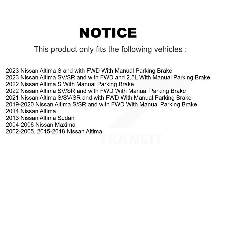 Rear Disc Drilled & Slotted Rotors Ceramic Pads Parking Shoes And Hardware Kit For Nissan KDA-103692