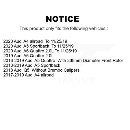 Front Rear Drill Slot Brake Rotors Ceramic Pad Kit For Audi Q5 A5 Sportback A4 allroad A6 KDC-100663