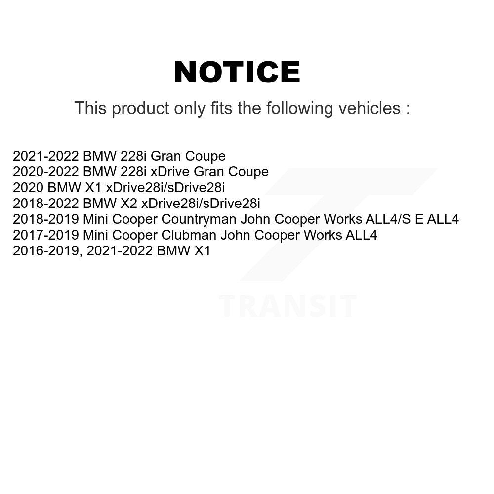 Rear Drill Slot Brake Rotors Ceramic Pad Kit For BMW X1 Mini X2 Cooper Countryman Clubman KDC-100828
