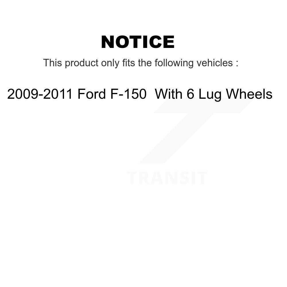 Rear Disc Drilled & Slotted Rotors Ceramic Pads Parking Brake Shoes Kit For Ford F-150 KDC-101427