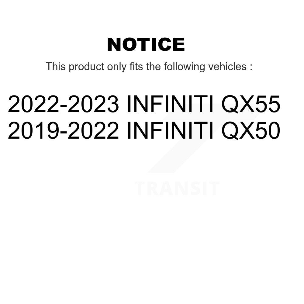Front Rear Coated Drilled Slotted Disc Brake Rotor Ceramic Pad Kit For INFINITI QX50 QX55 KDC-101714