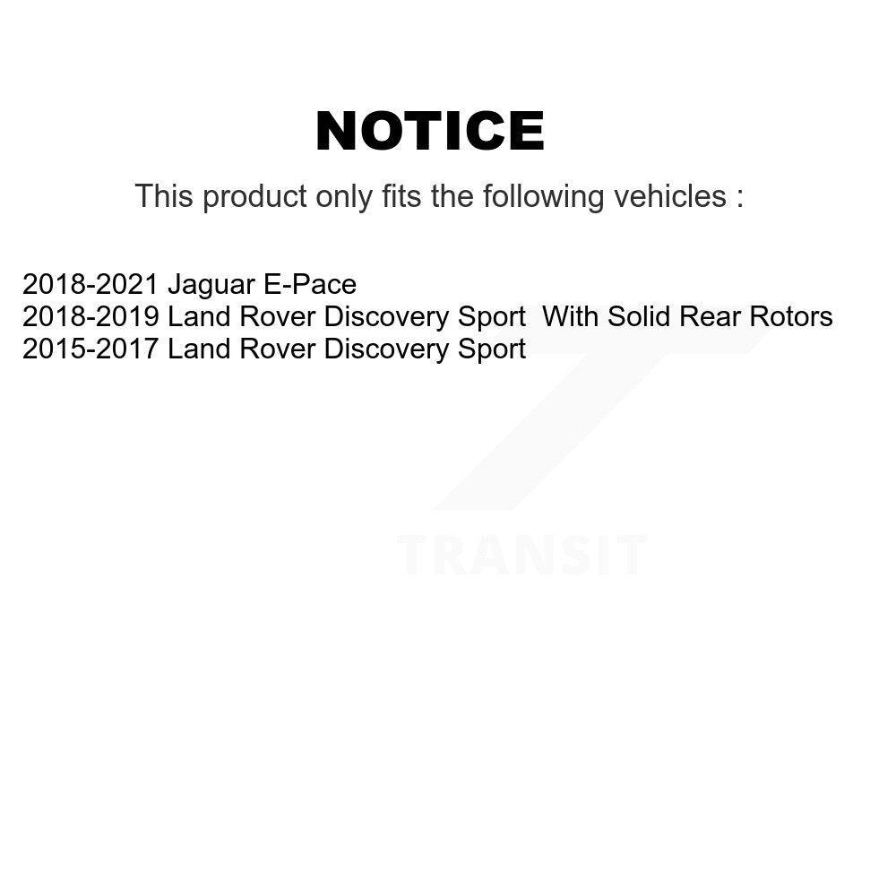 Rear Drilled Slot Brake Rotor Semi-Metallic Pad Kit For Land Rover Discovery Sport Jaguar KDF-100923