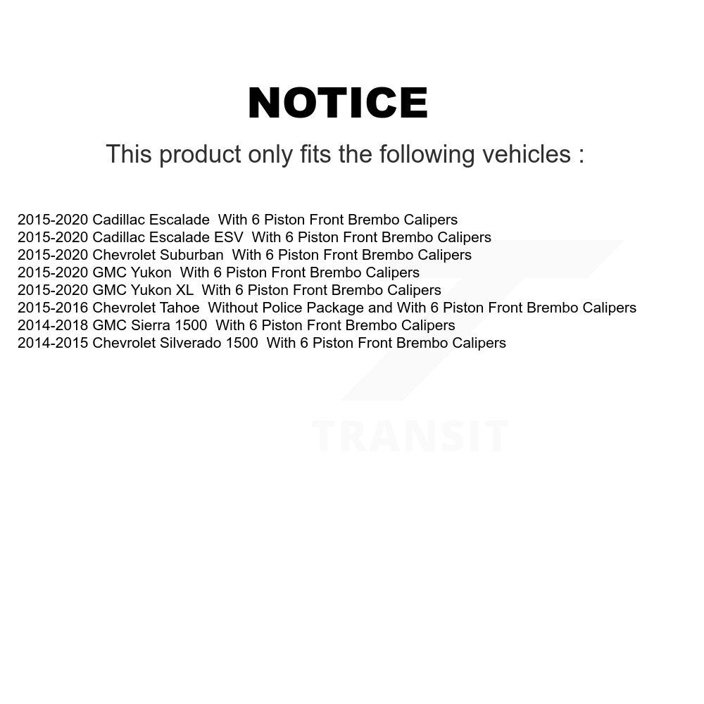 Front Drill Slot Brake Rotor Semi-Metallic Pad Kit For GMC Sierra 1500 Chevrolet Yukon XL KDF-101250
