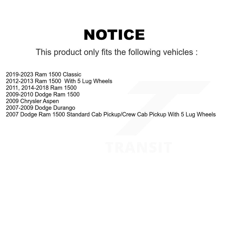 Rear Drill Slot Disc Rotor Semi-Metallic Pad Parking Shoes Kit For Ram 1500 Classic Dodge KDF-101659