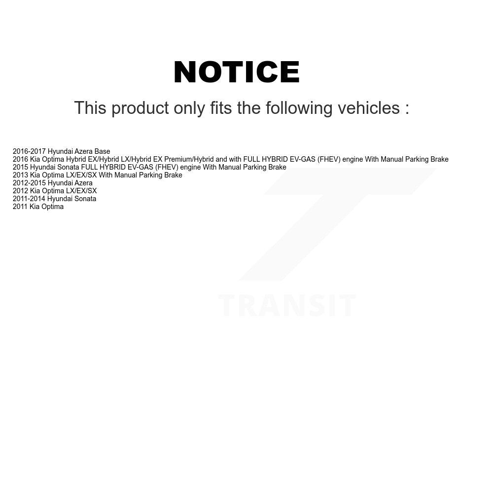 Rear Drilled Slot Rotor Semi-Metallic Pad Parking Shoes Kit For Hyundai Sonata Kia Optima KDF-101741